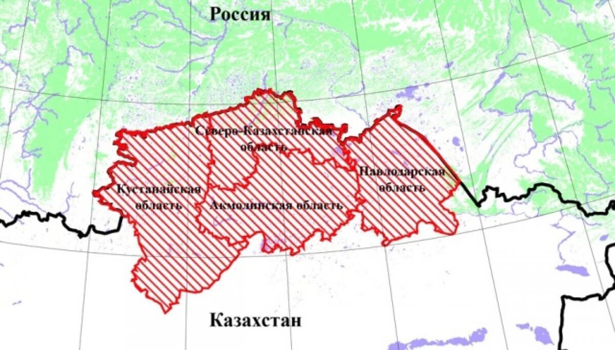 Какая территория была передана. Территория Северного Казахстана на карте. Северный Казахстан карта. Северные территории Казахстана. Граница Северного Казахстана.
