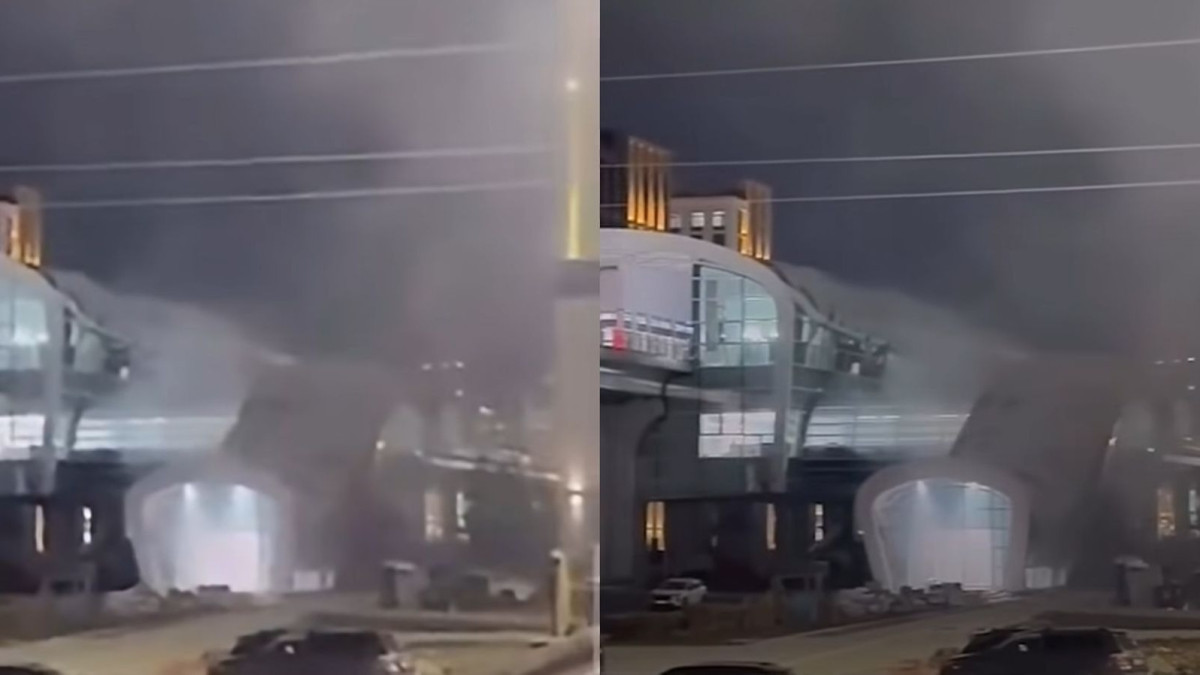 Пожар на станции LRT в Астане: возгорание произошло во время сварочных работ